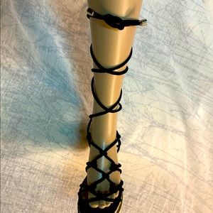 NASTY GAL lace up calf rope platform sandals